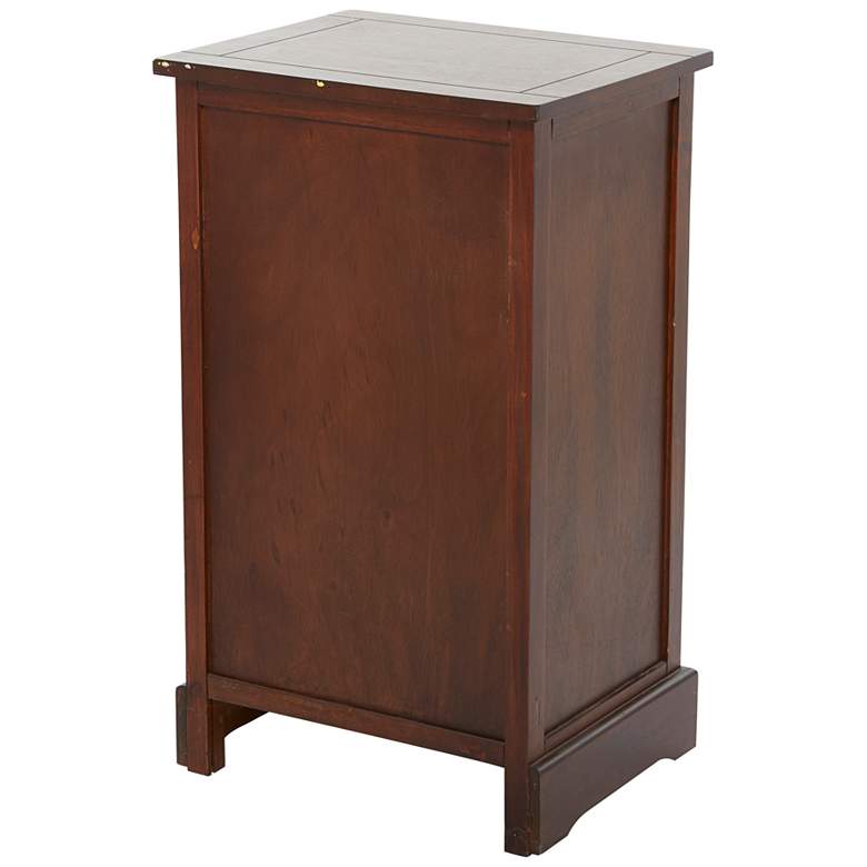 Image 6 Jansen 16 inchW Matte Brown Wood 1-Drawer End Table w/ 2 Baskets more views