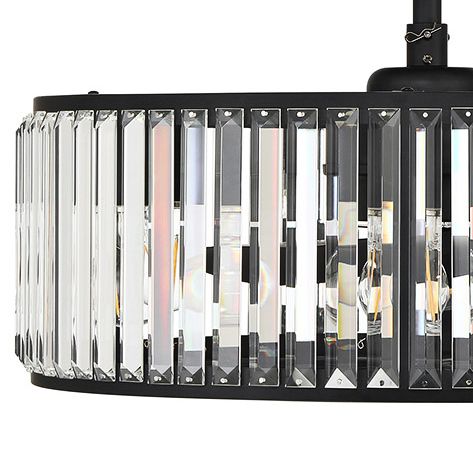 Image 2 Janus 5-Light Fan D'Lier in Matte Black (Fandelier) more views