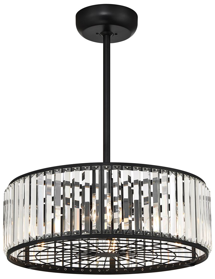 Image 4 Janus 5-Light Fan D'Lier in Matte Black (Fandelier) more views