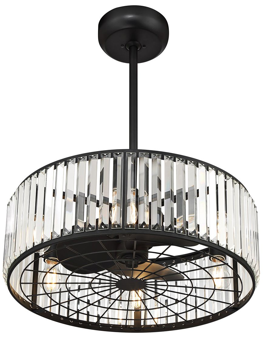 Image 5 Janus 5-Light Fan D'Lier in Matte Black (Fandelier) more views