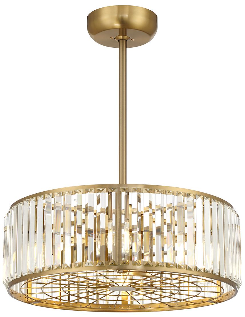 Image 3 Janus 5-Light Fan D'Lier in Warm Brass (Fandelier) more views