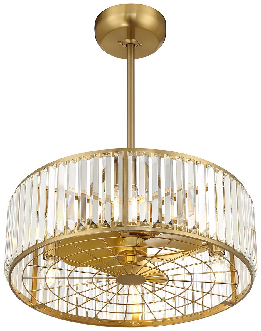 Image 4 Janus 5-Light Fan D'Lier in Warm Brass (Fandelier) more views