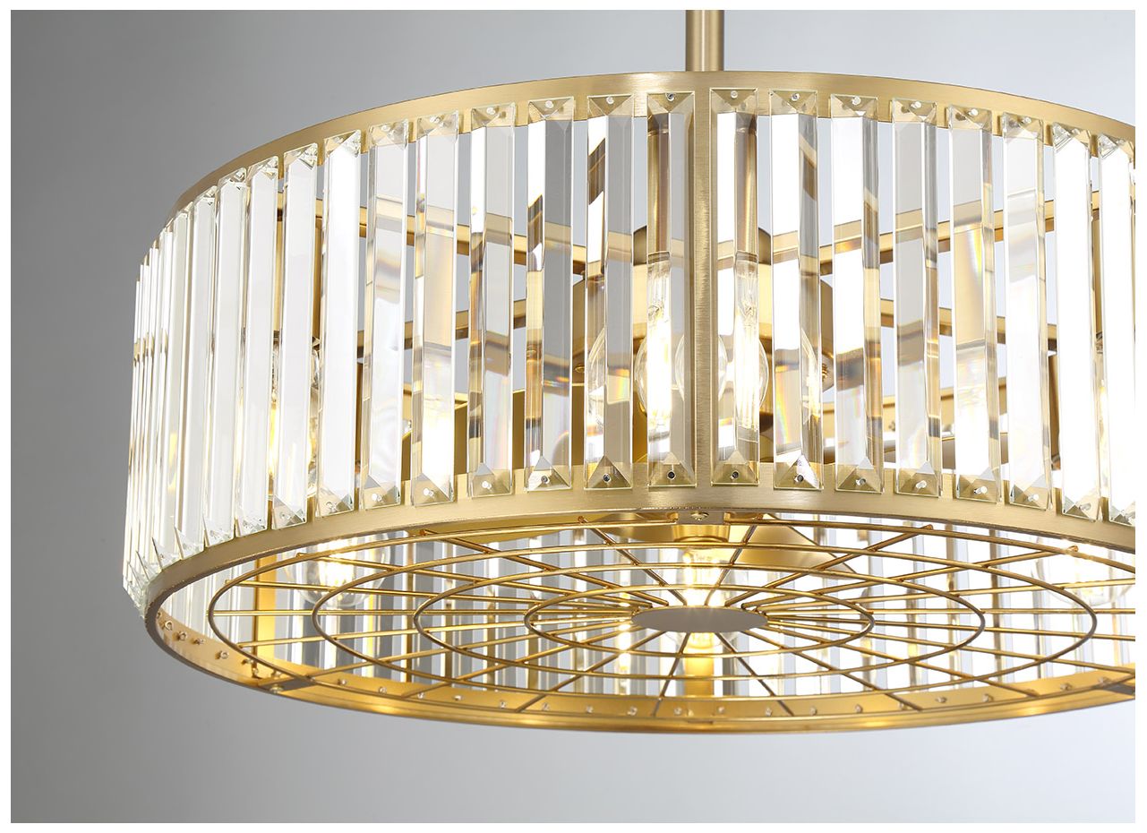 Image 5 Janus 5-Light Fan D'Lier in Warm Brass (Fandelier) more views