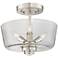 Janus Polished Nickel Glass Bowl 3-Light Ceiling Light