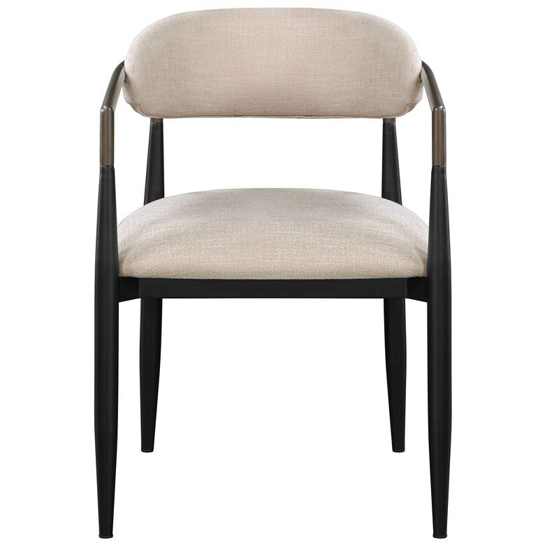 Image 2 Jaramillo Arm Chair (Set-2) Beige Linen & Black