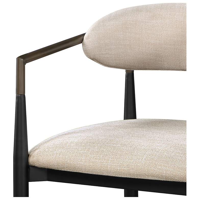 Image 5 Jaramillo Arm Chair (Set-2) Beige Linen & Black more views
