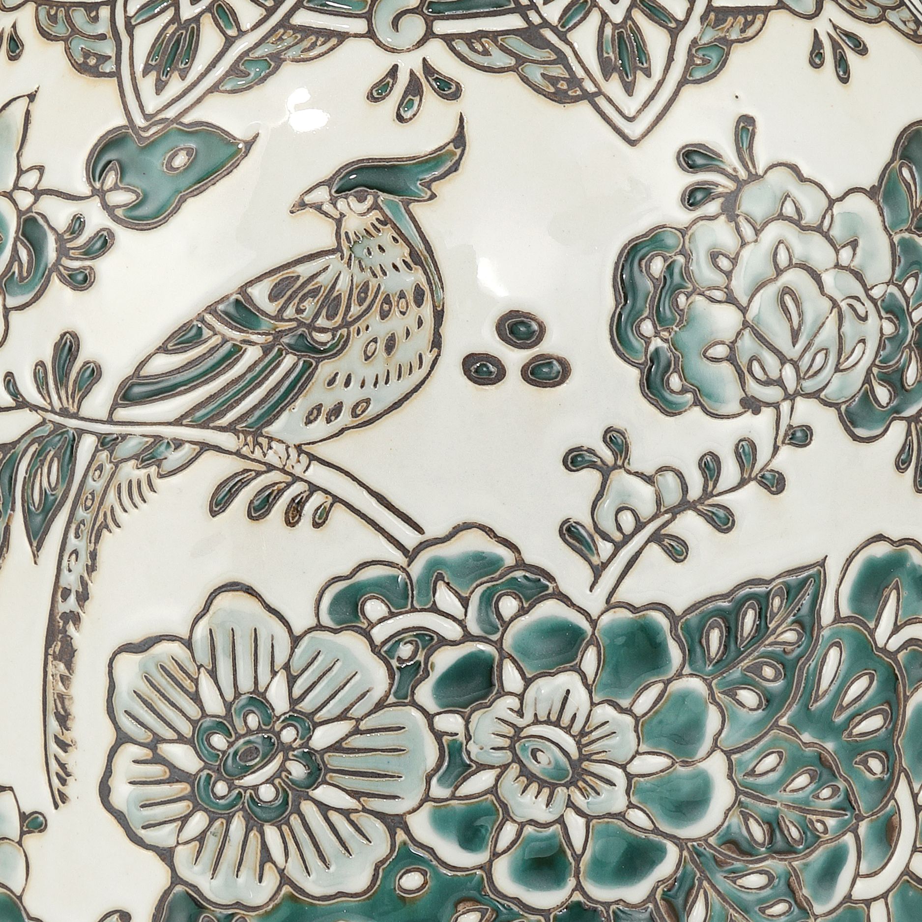 Image 4 Jardin 10 1/2" High Jade and White Ceramic Ginger Vase more views