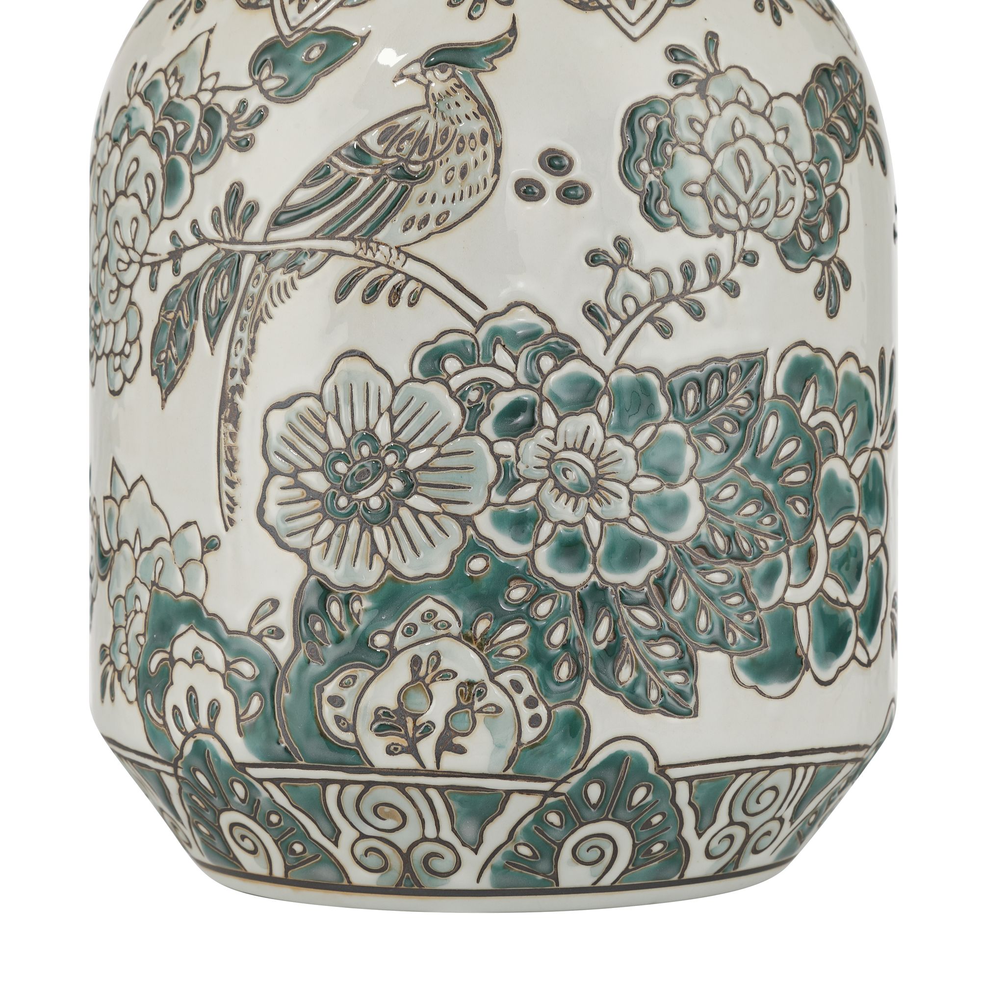 Image 5 Jardin 10 1/2" High Jade and White Ceramic Ginger Vase more views