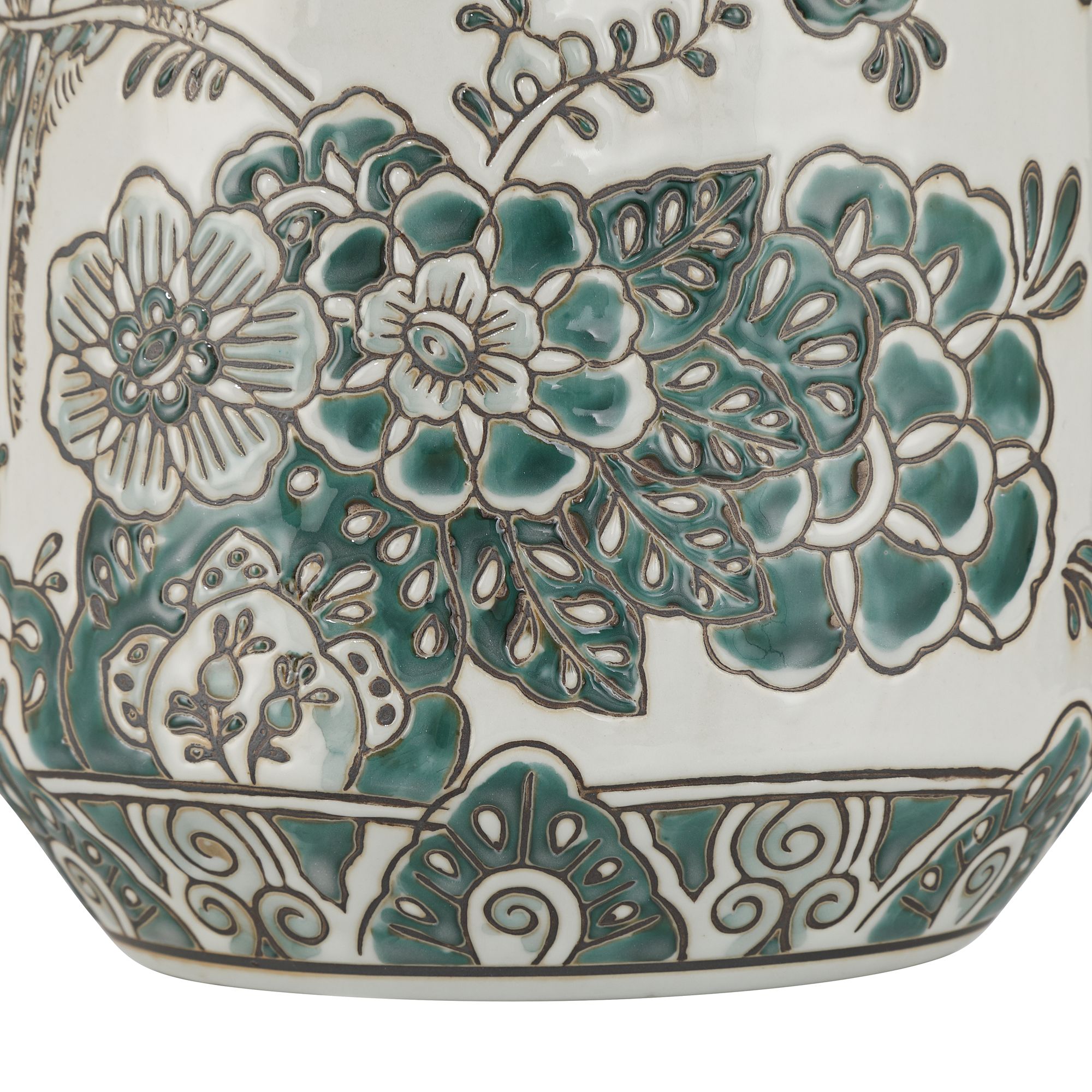 Image 6 Jardin 10 1/2" High Jade and White Ceramic Ginger Vase more views