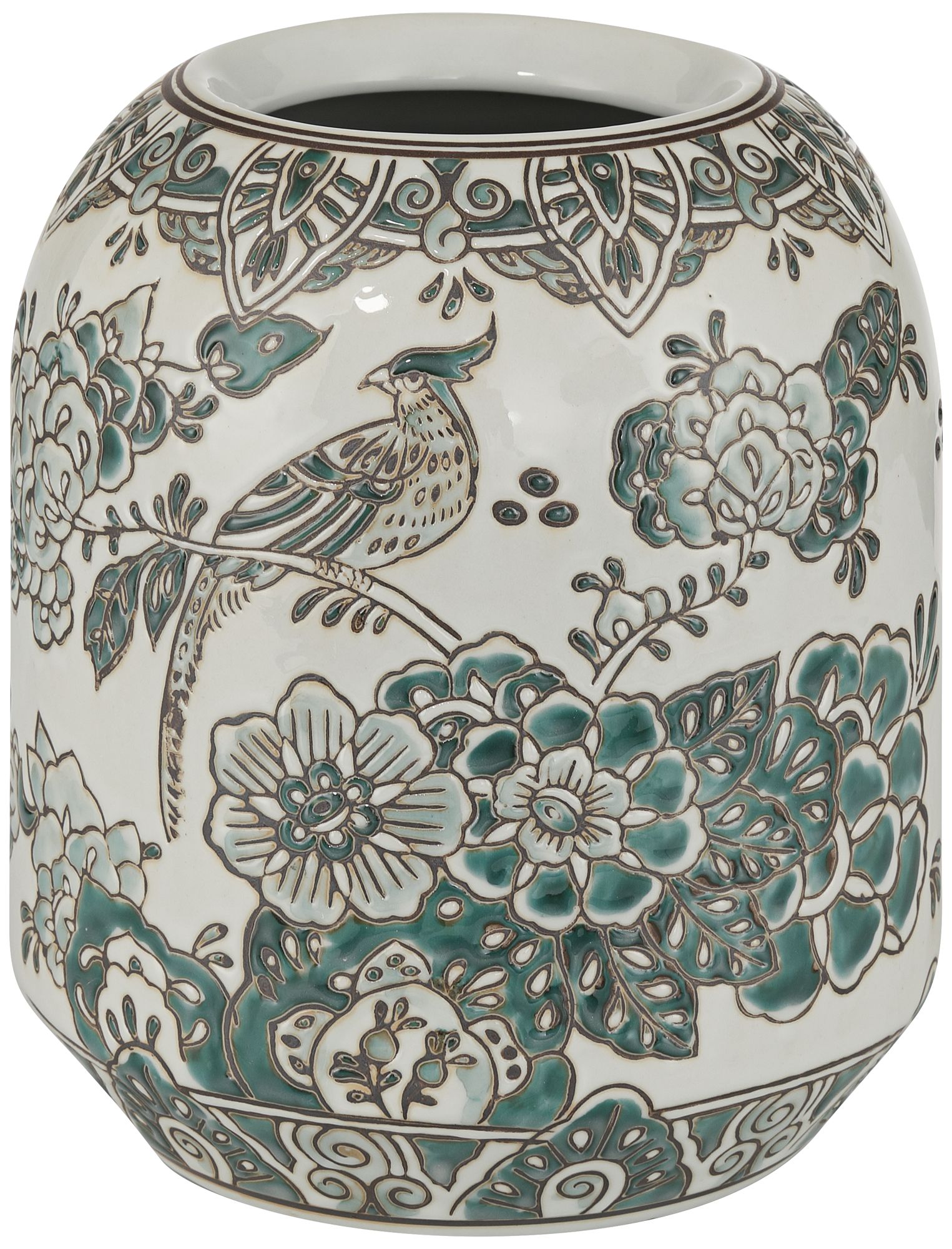 Image 7 Jardin 10 1/2" High Jade and White Ceramic Ginger Vase more views