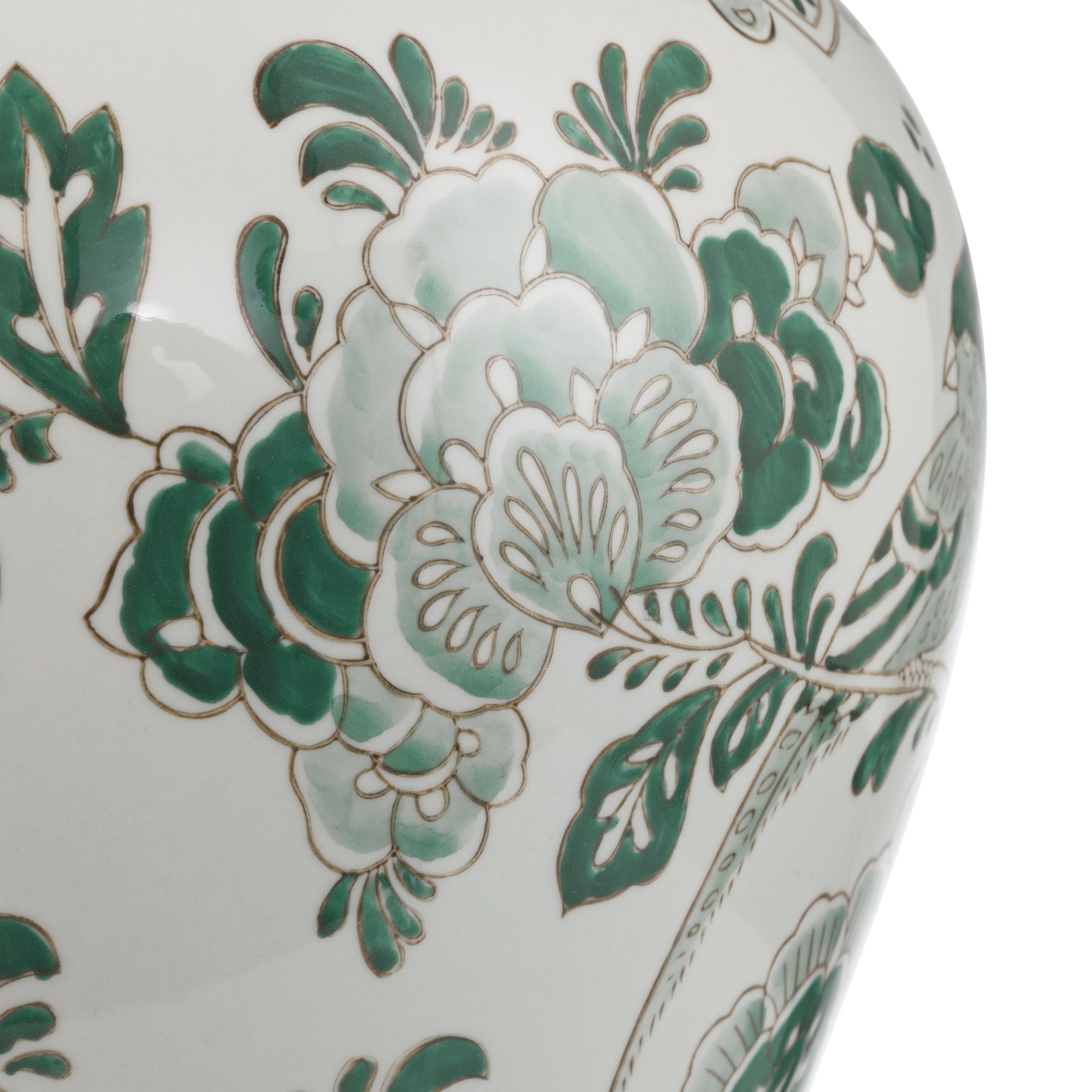 Image 5 Jardin 21" High Jade and White Ceramic Ginger Jar with Lid more views