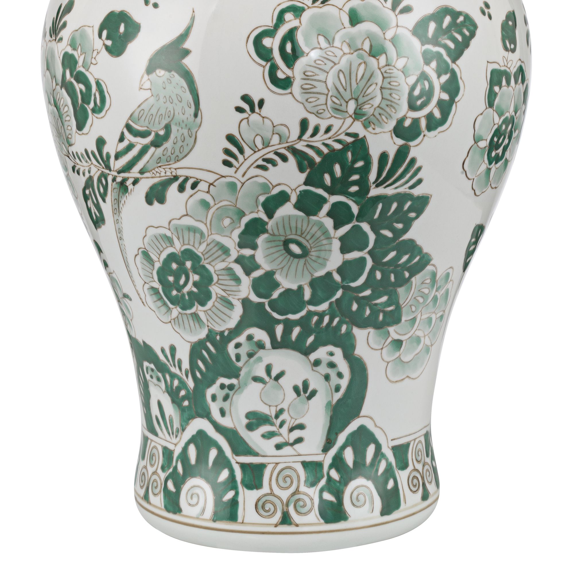 Image 7 Jardin 21" High Jade and White Ceramic Ginger Jar with Lid more views