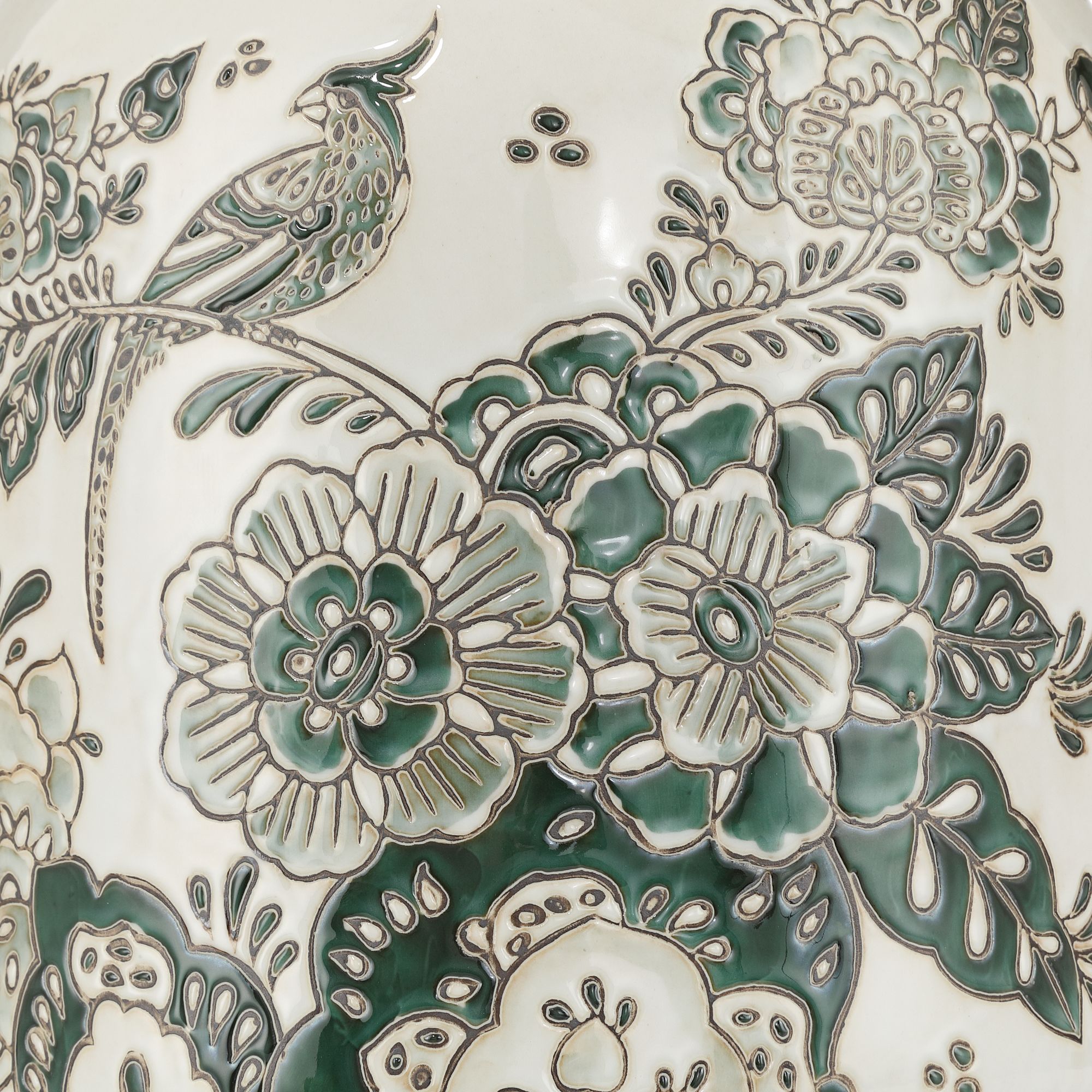 Image 4 Jardin 7 1/4" High Jade and White Ceramic Ginger Vase more views