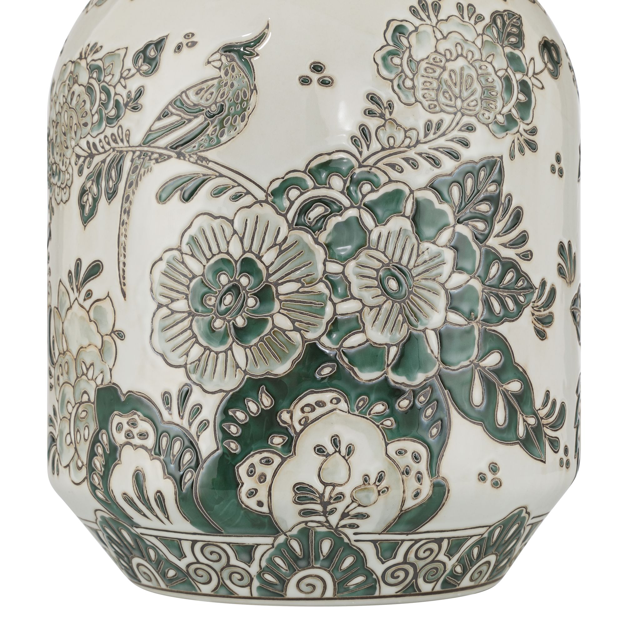 Image 6 Jardin 7 1/4" High Jade and White Ceramic Ginger Vase more views