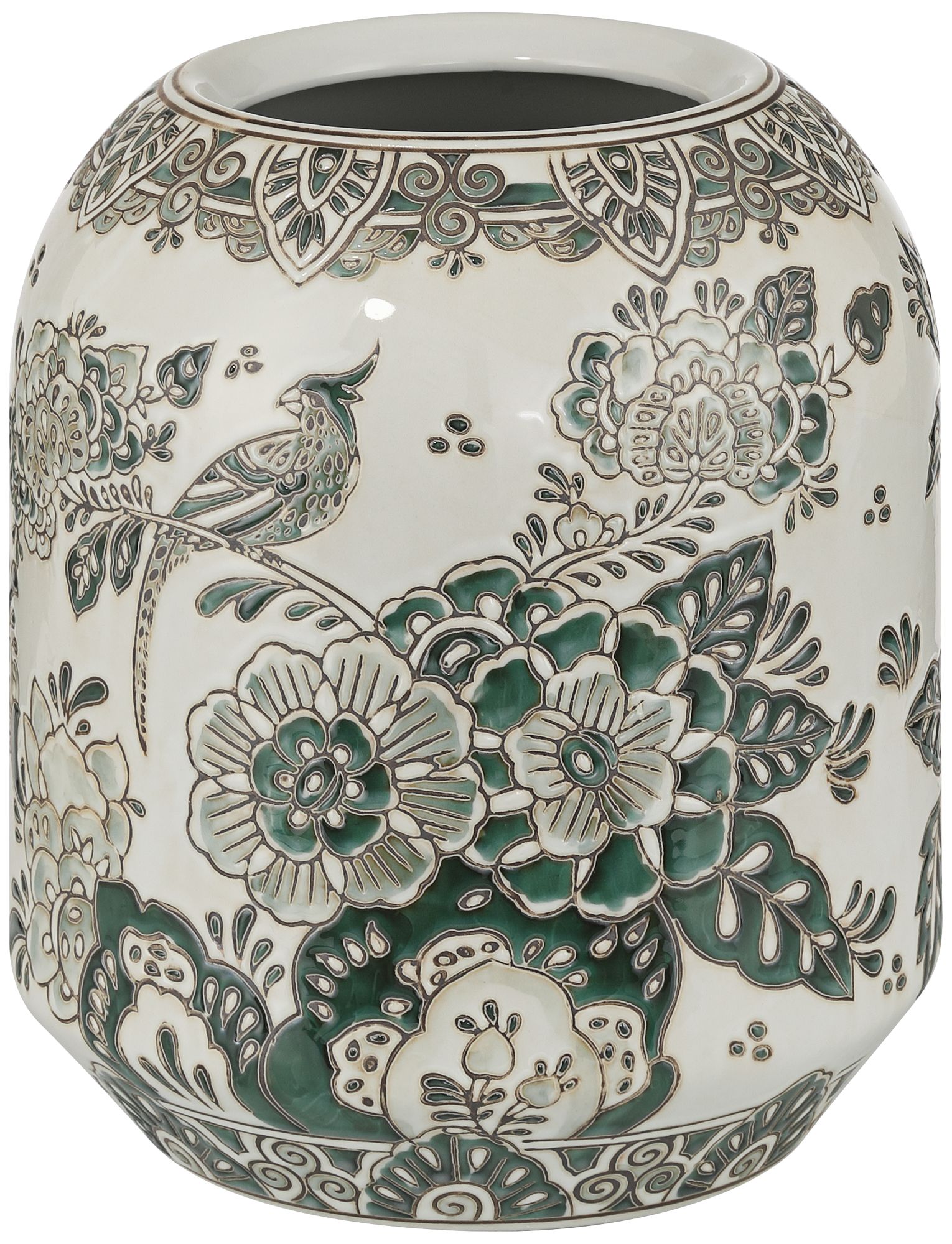 Image 7 Jardin 7 1/4" High Jade and White Ceramic Ginger Vase more views