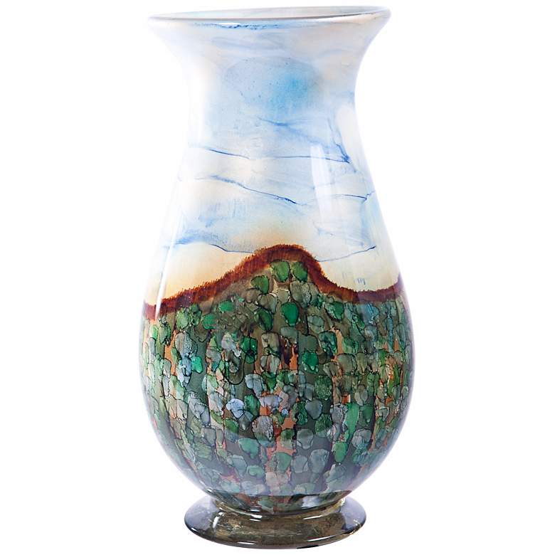 Image 1 Jardin Art Glass Hurricane 18 inch High Vase Candle Holder