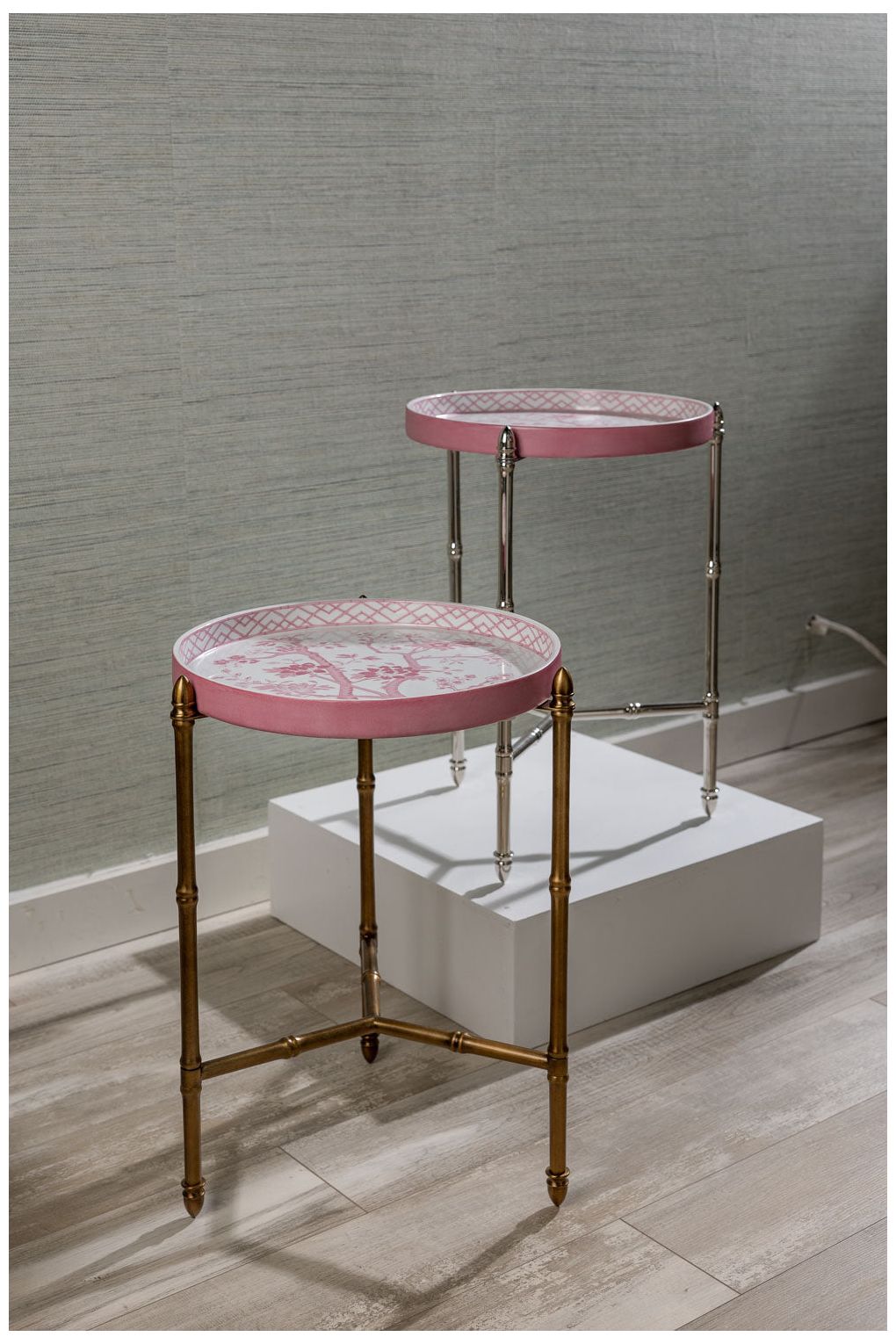 Image 3 Jardin Blush Tray with Brass Stand more views