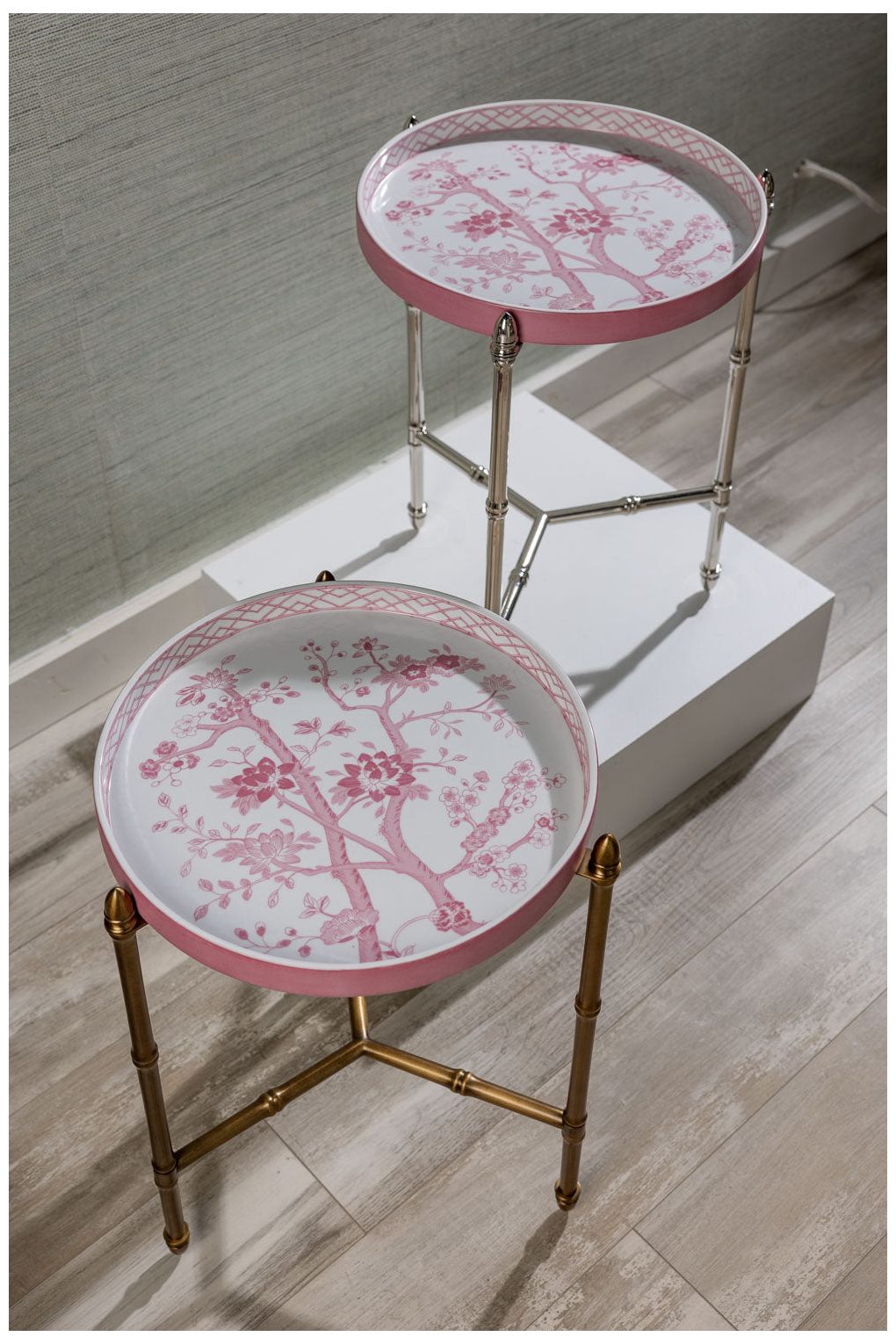 Image 4 Jardin Blush Tray with Nickel Stand more views