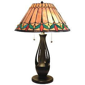 Image1 of Jardin Dark Antique Bronze Art Glass Accent Table Lamp