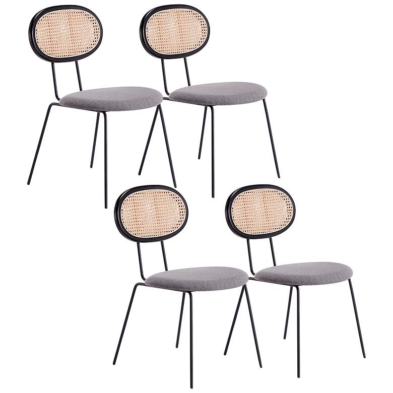 Image 2 Jardin Gray Fabric Dining Chairs Set of 4