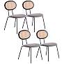 Jardin Gray Fabric Dining Chairs Set of 4 in scene