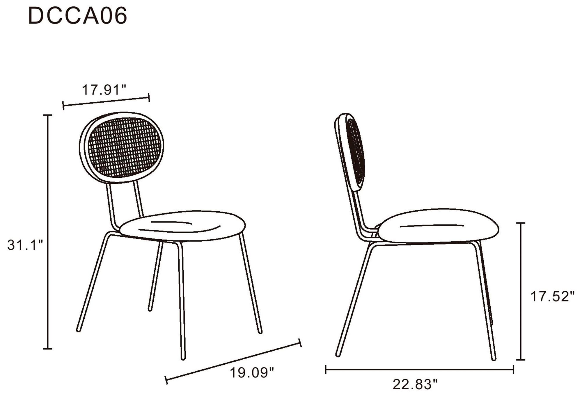 Jardin Gray Fabric Dining Chairs Set of 4 in scene