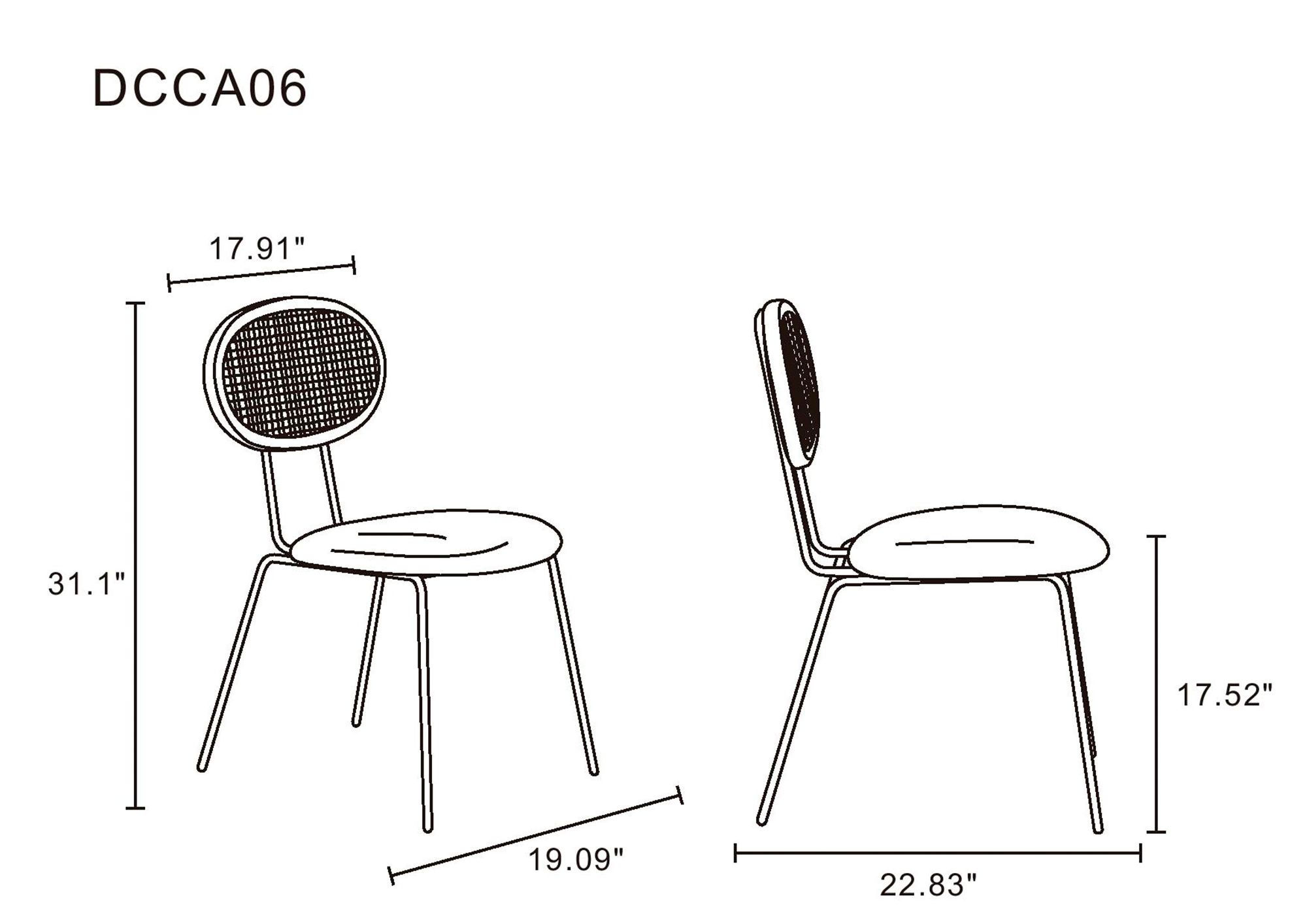 Jardin Oatmeal Fabric Dining Chairs Set of 2