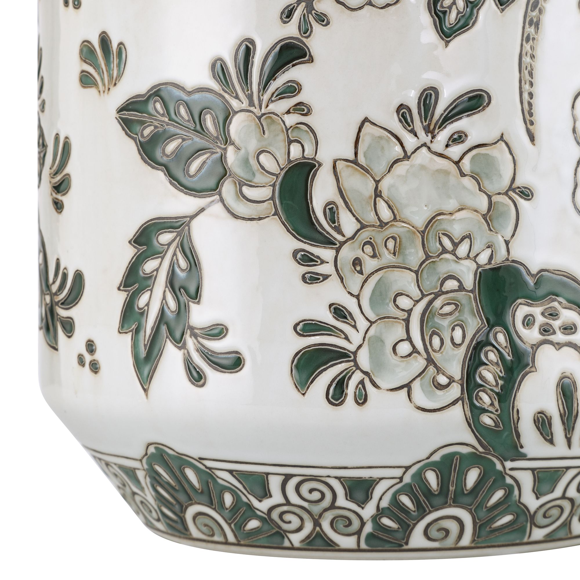 Image 3 Jardin Small and Large High Jade and White Ceramic Ginger Vase Set of 2 more views