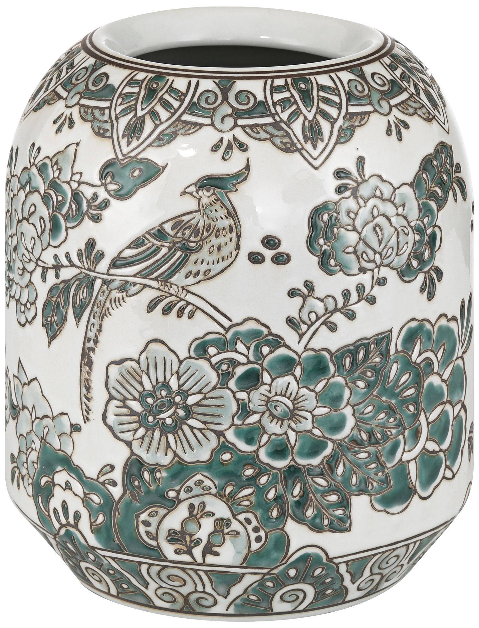 Image 4 Jardin Small and Large High Jade and White Ceramic Ginger Vase Set of 2 more views