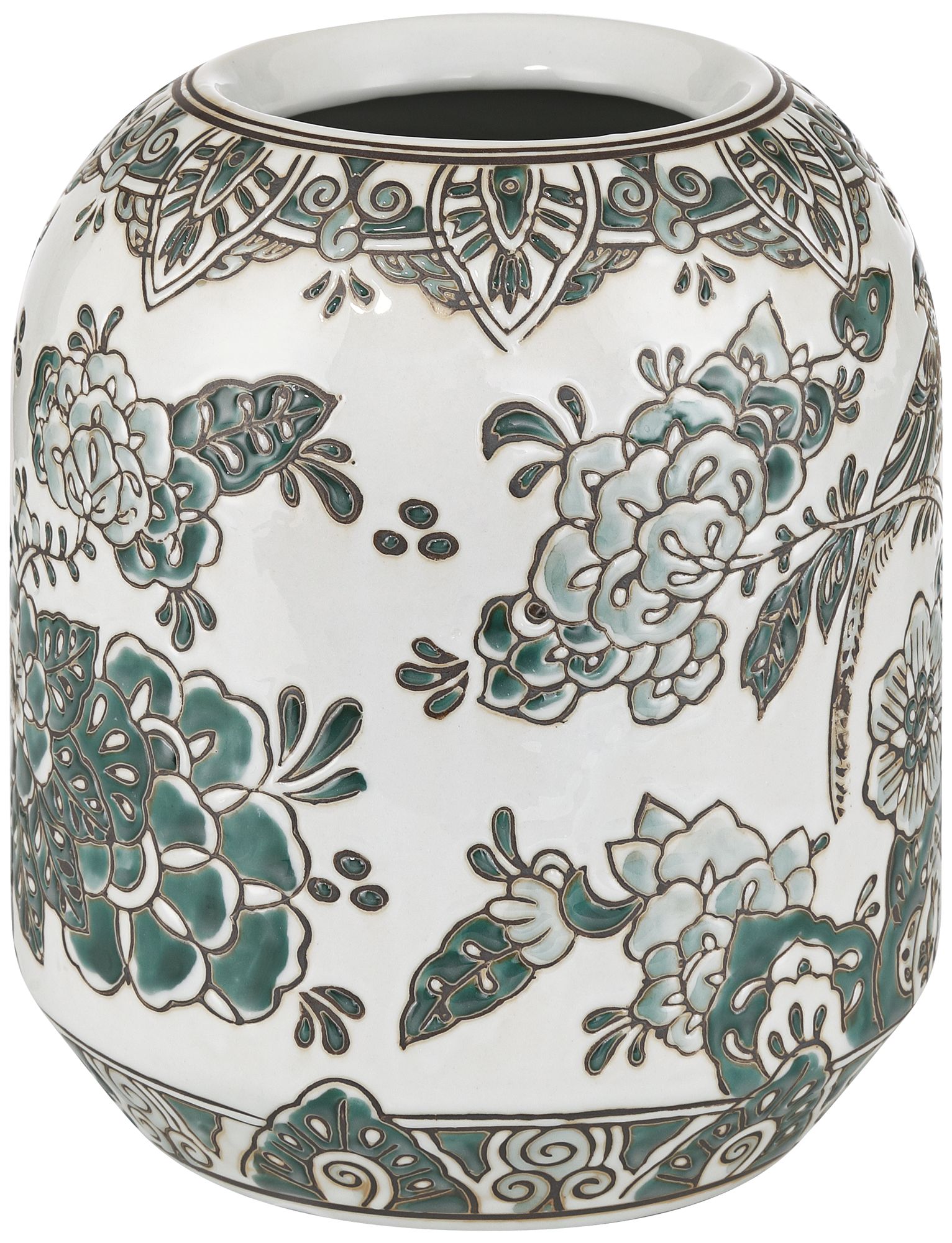 Image 5 Jardin Small and Large High Jade and White Ceramic Ginger Vase Set of 2 more views