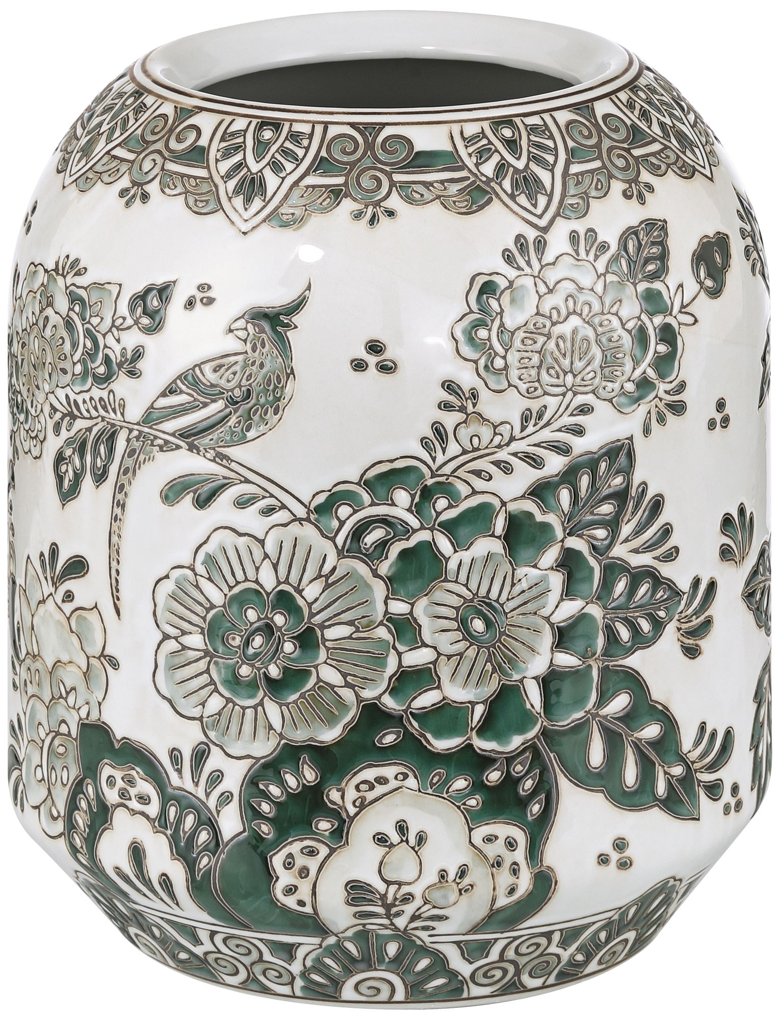 Image 6 Jardin Small and Large High Jade and White Ceramic Ginger Vase Set of 2 more views