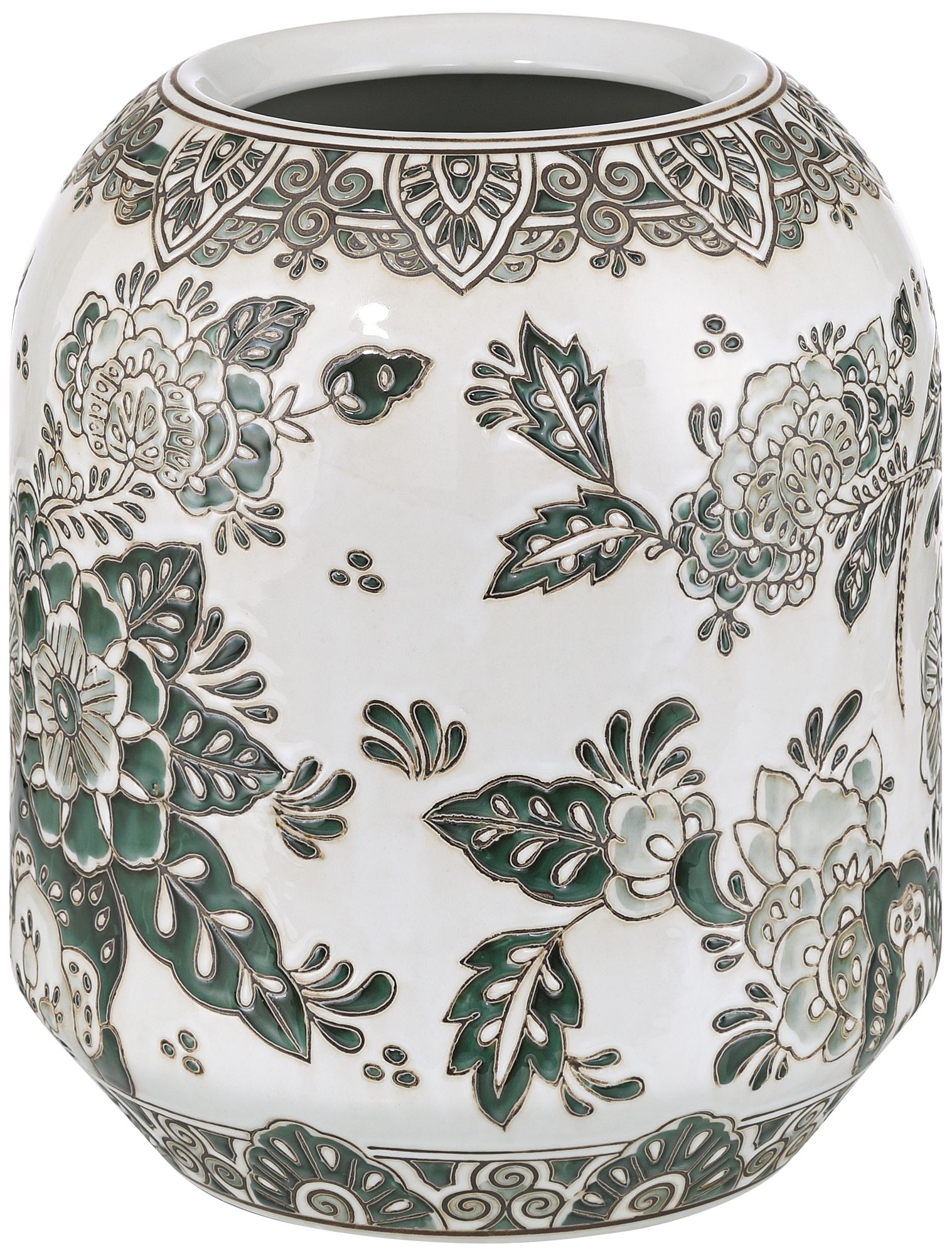 Image 7 Jardin Small and Large High Jade and White Ceramic Ginger Vase Set of 2 more views