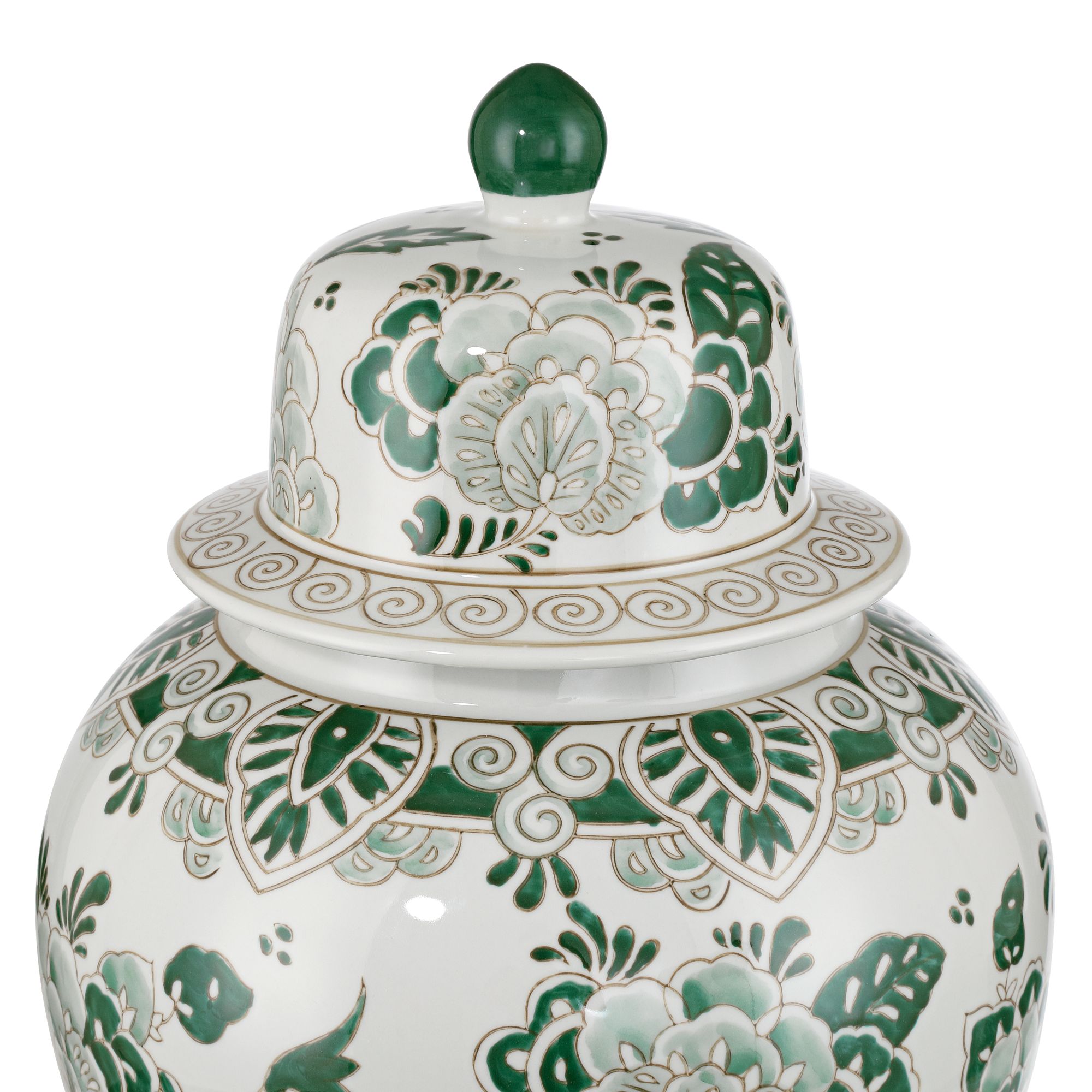 Image 2 Jardin Small and Large Jade and White Ceramic Ginger Jar with Lid Set of 2 more views