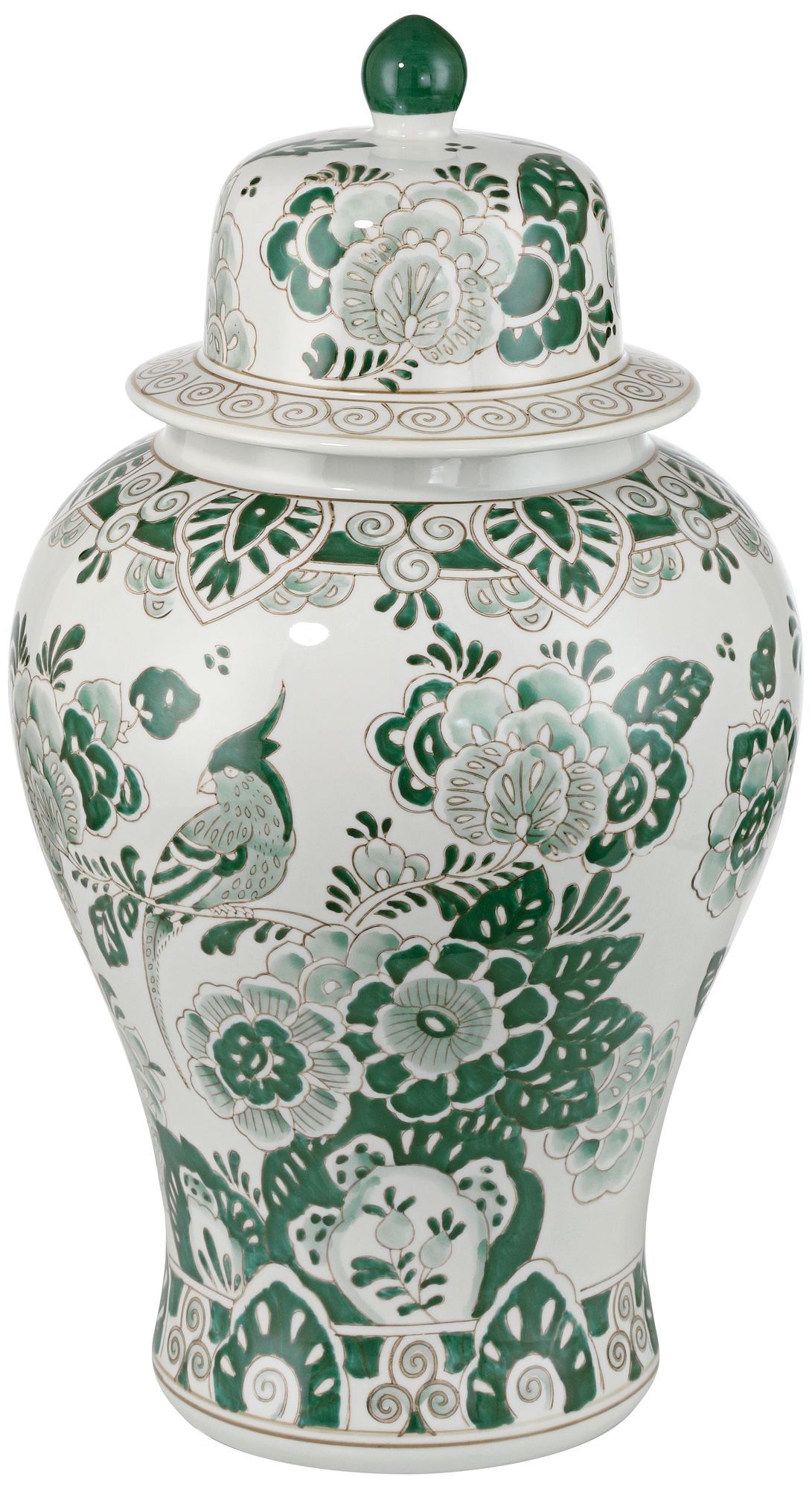 Image 4 Jardin Small and Large Jade and White Ceramic Ginger Jar with Lid Set of 2 more views