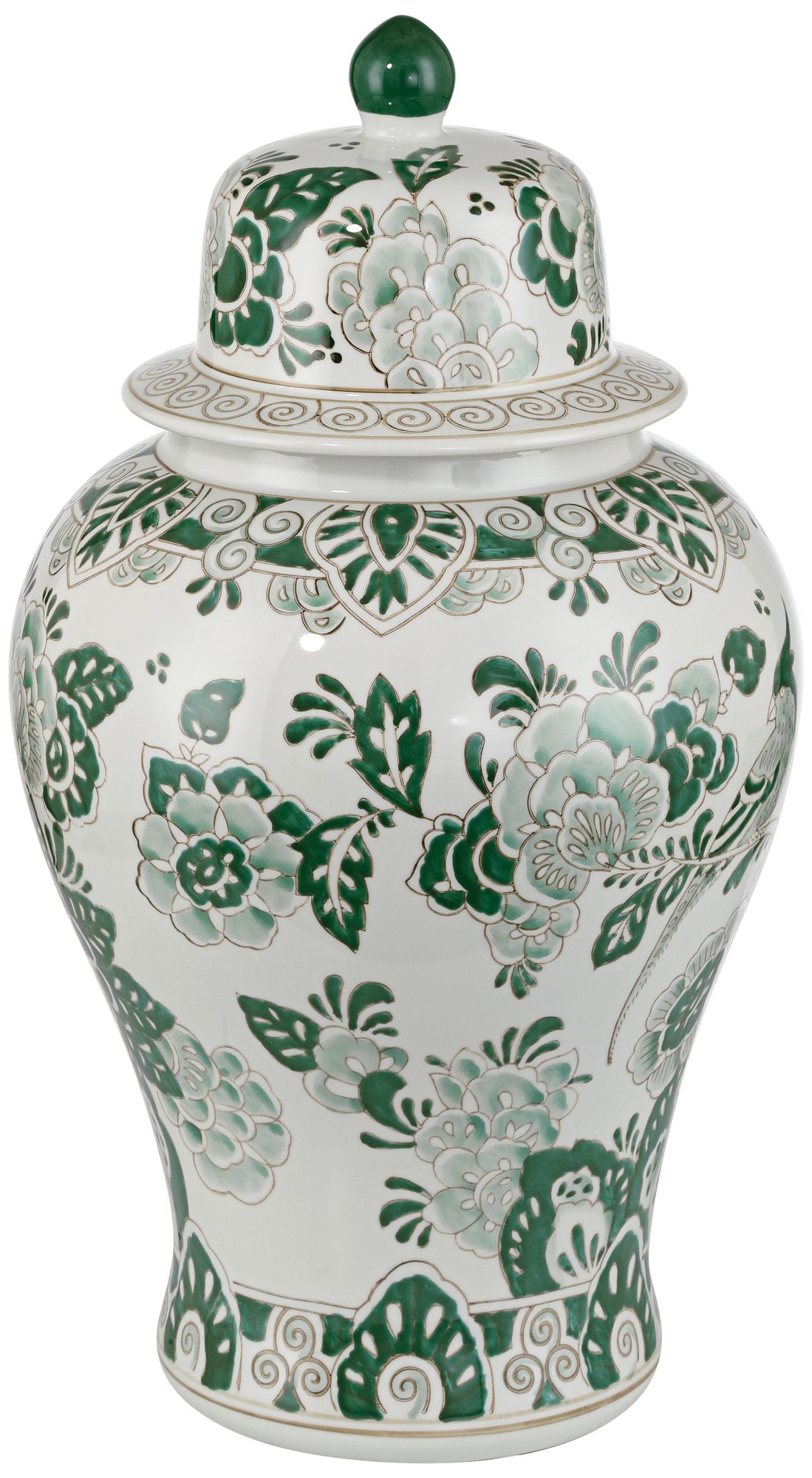 Image 5 Jardin Small and Large Jade and White Ceramic Ginger Jar with Lid Set of 2 more views