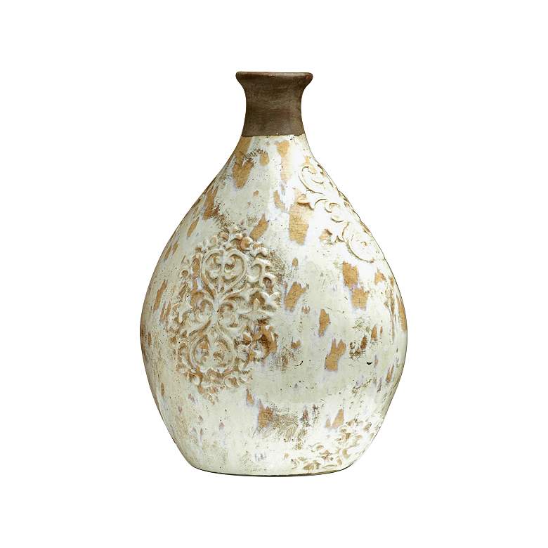 Image 1 Jardine 16" High Clay and White Ceramic Vase