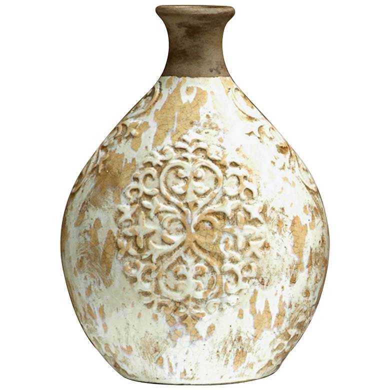 Image 1 Jardine 16 inch High Small Clay and White Glaze Ceramic Vase