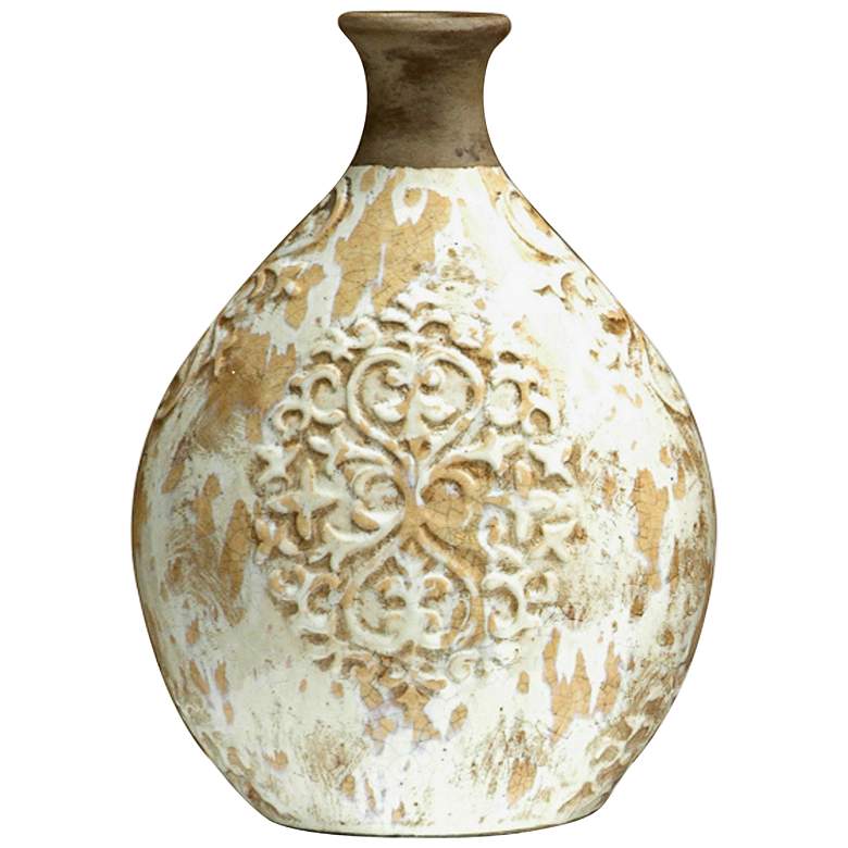 Image 1 Jardine 16" High Small Clay and White Glaze Ceramic Vase