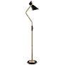 Jared Black and Antique Brass Modern Floor Lamp