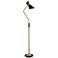 Jared Black and Antique Brass Modern Floor Lamp