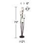 Jareth 73" Black and White 4-Light Tulip Floor Lamp with USB Dimmer