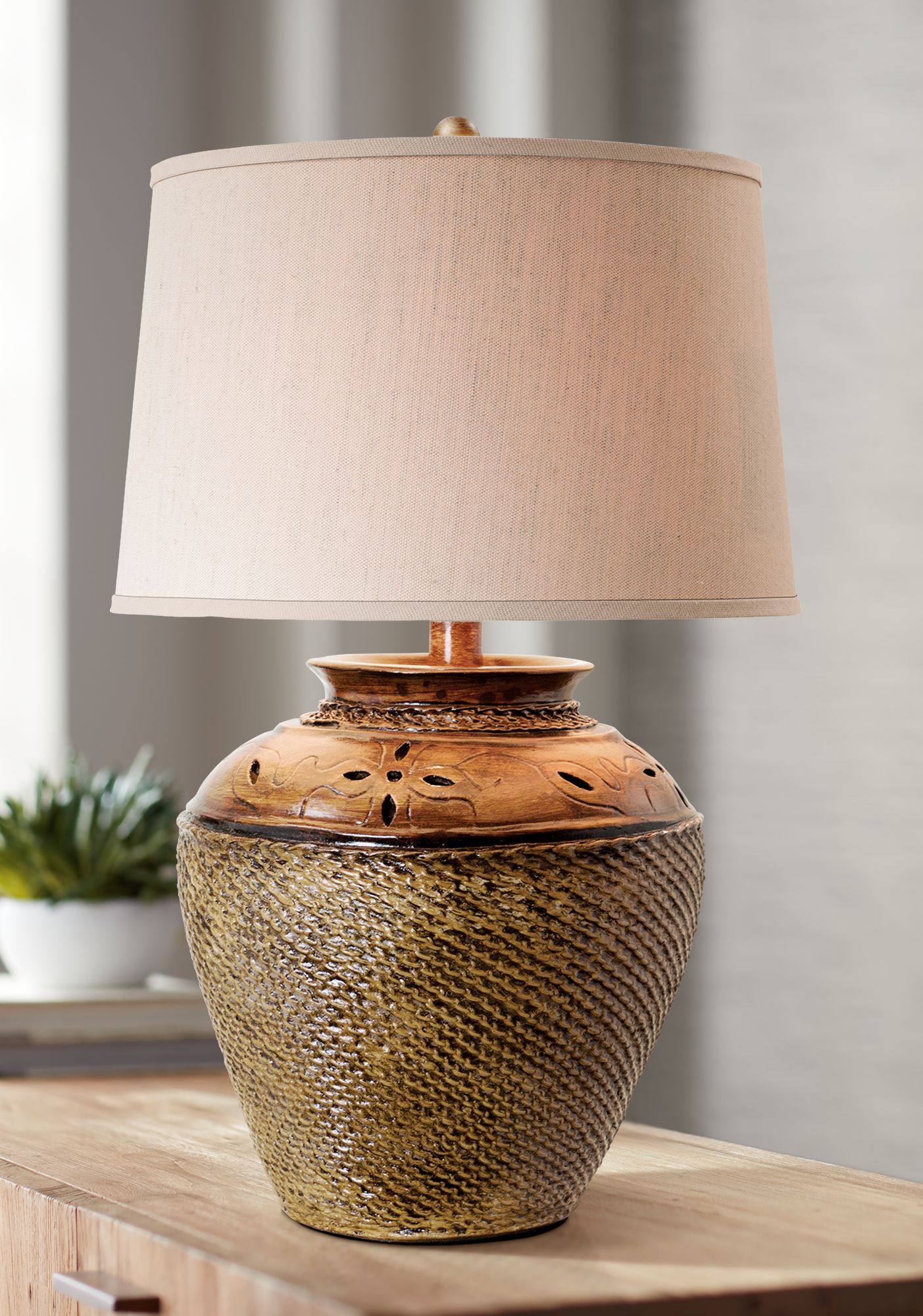 rustic stone lamp