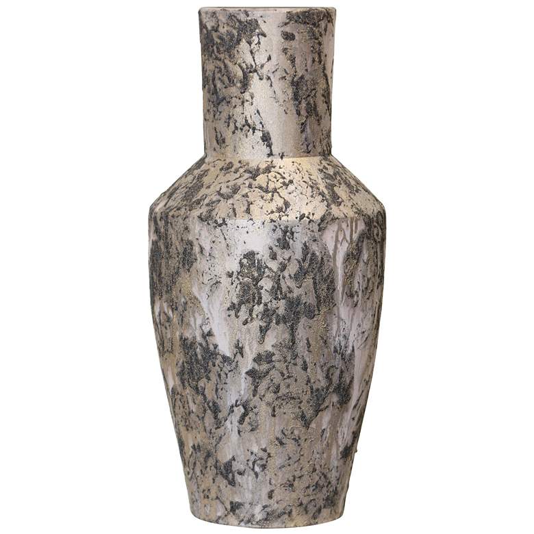 Image 1 Jarra 15.7" High Hand Painted Black and Gold Vase