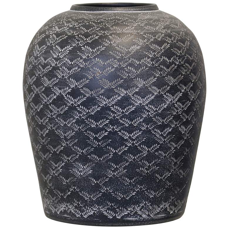 Image 1 Jarra 15.75" High Hand Painted Dark Grey Vase