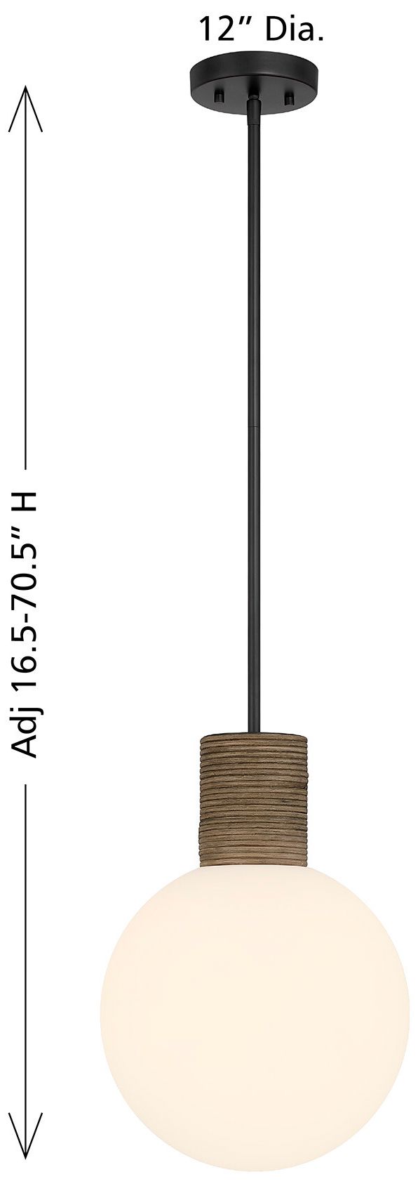 Image 7 Jarrell 1-Light Pendant in Matte Black more views