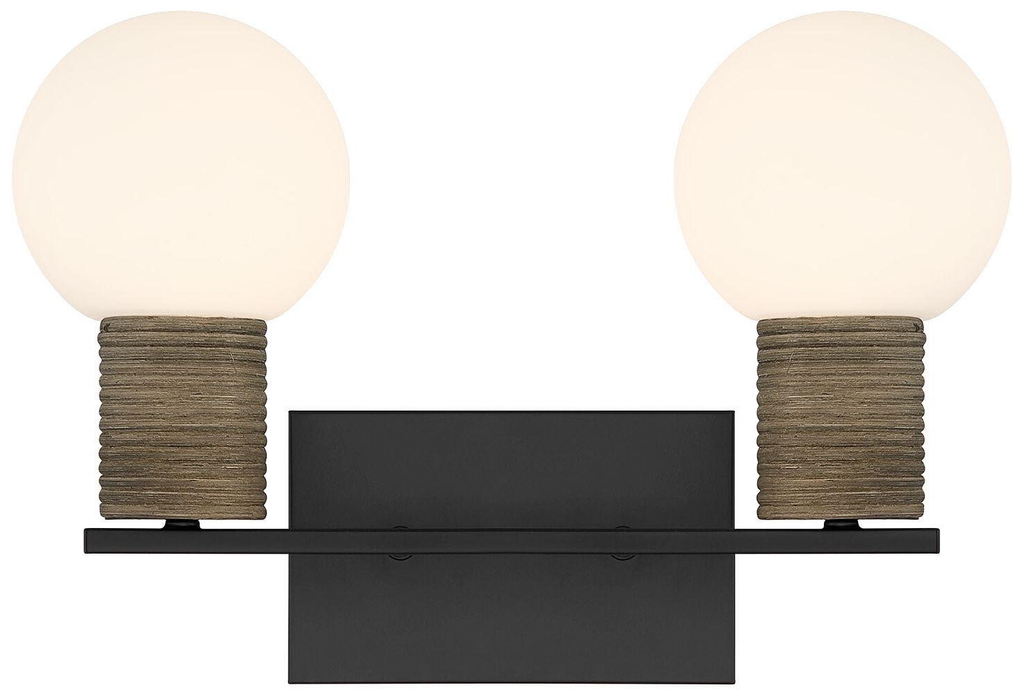 Jarrell 2-Light Bathroom Vanity Light in Matte Black