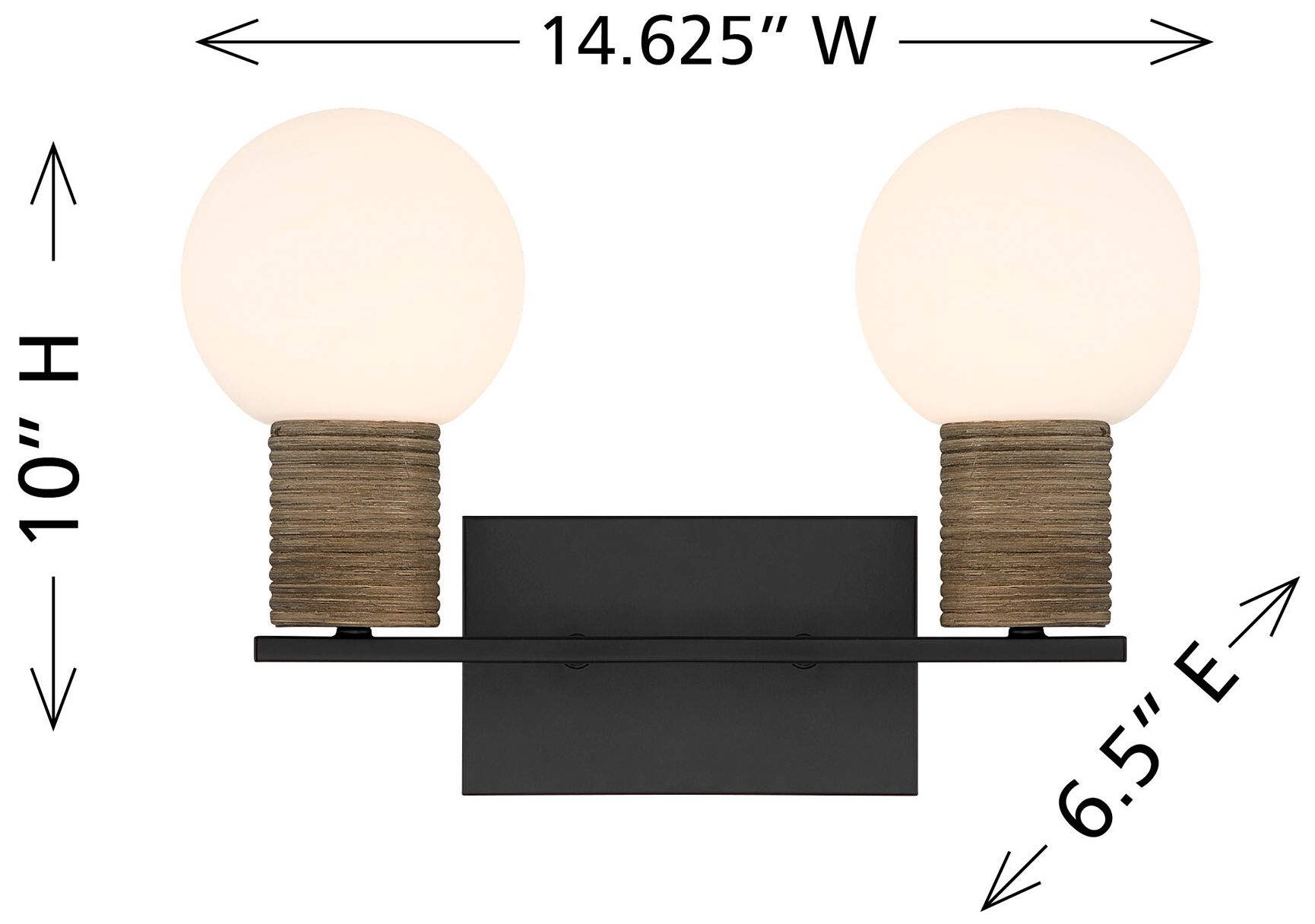 Image 7 Jarrell 2-Light Bathroom Vanity Light in Matte Black more views