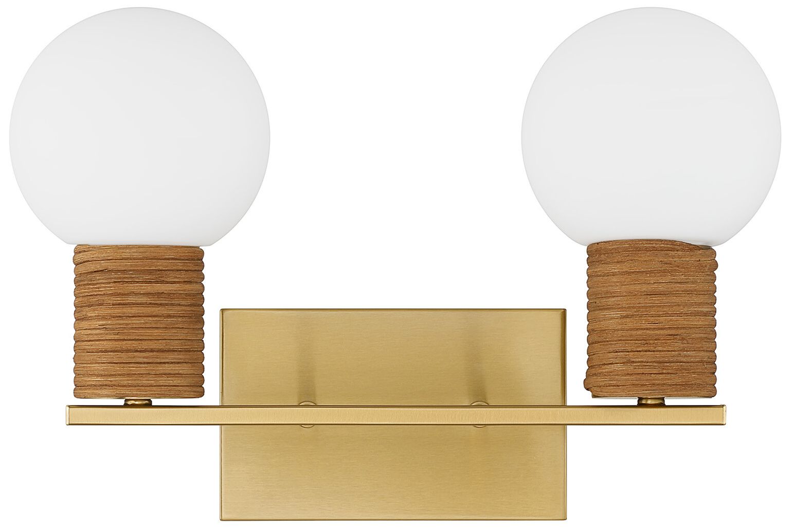 Image 2 Jarrell 2-Light Bathroom Vanity Light in Warm Brass more views