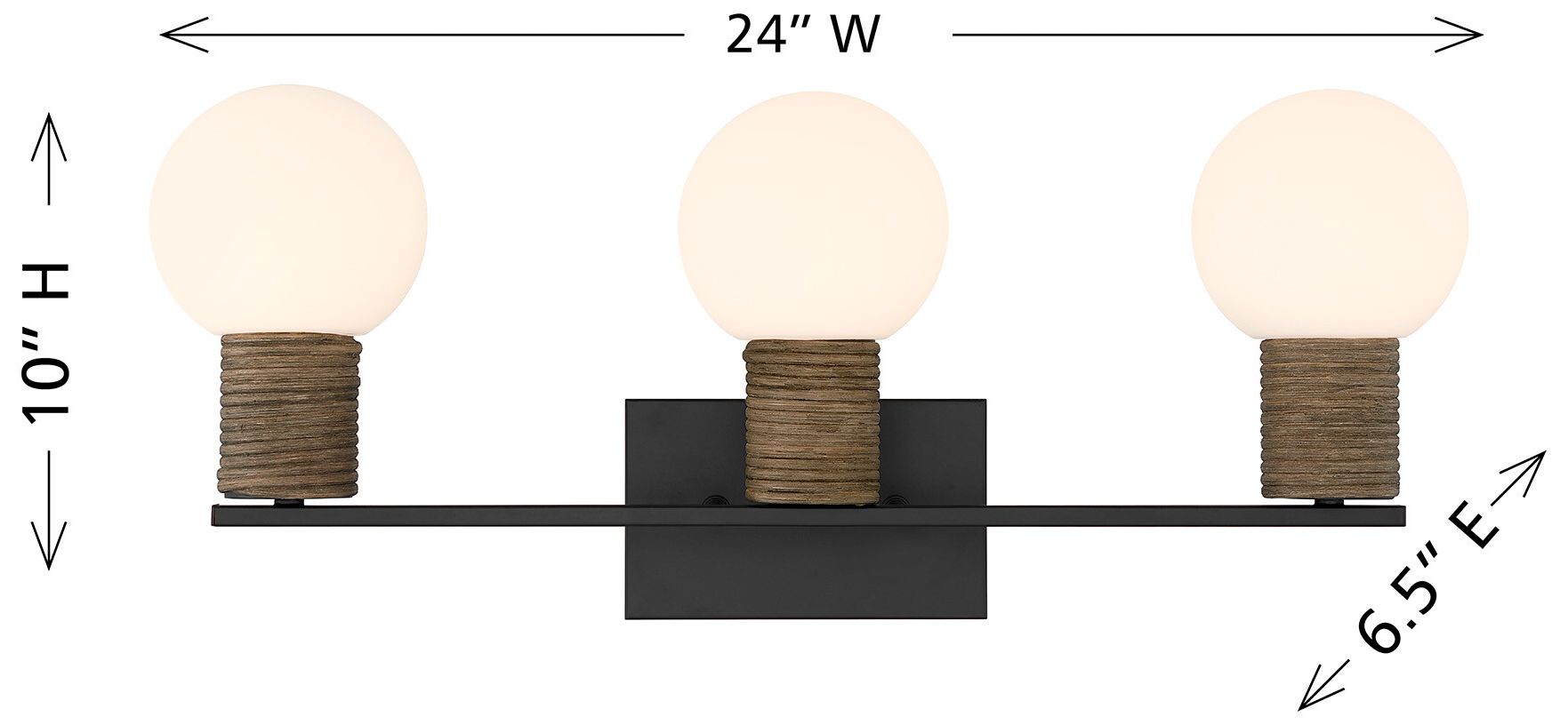 Image 6 Jarrell 3-Light Bathroom Vanity Light in Matte Black more views