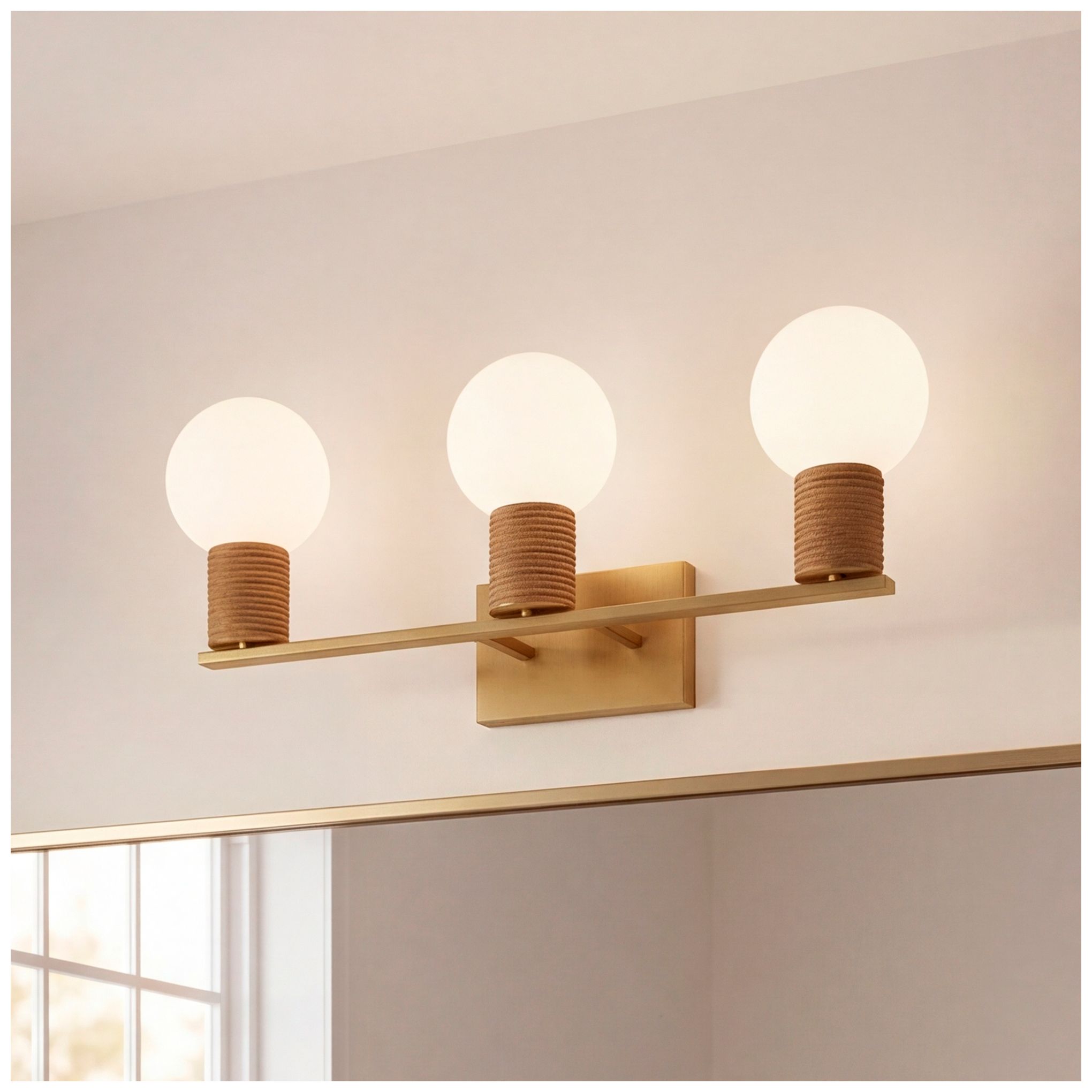 Image 7 Jarrell 3-Light Bathroom Vanity Light in Warm Brass more views